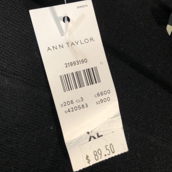 NWT Ann Taylor Off Shoulder Dress Sweater in Black XL - Picture 11 of 13